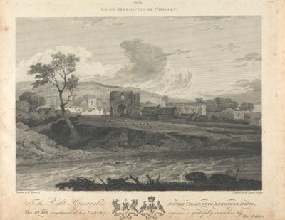 Vista lejana de la Abadía de Whalley de James Basire