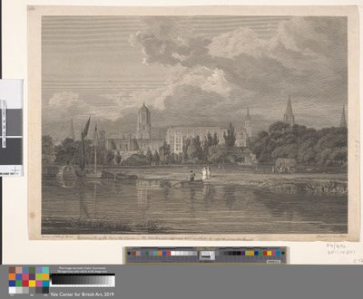 Vista sur de Christ Church, etc., desde los prados... de James Basire