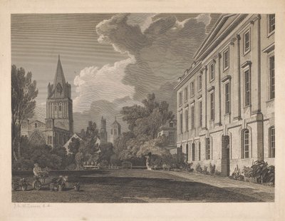 Vista de la catedral de Christ Church y parte del Corpus Christi College de James Basire