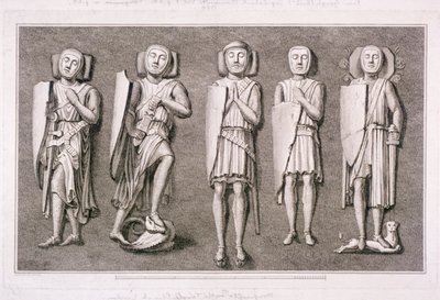 Cinco efigies de caballeros de la Iglesia del Temple, Londres, 1786 de James Basire I