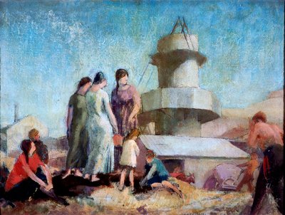The Lime Burner, c.1936 (lápiz, óleo y cera sobre panel) de James Bateman