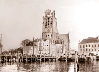 Iglesia en el canal, Dordrecht, Países Bajos, 1898 de James Batkin