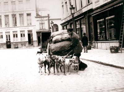 Hombre con carro de perros, Amberes, 1898 de James Batkin