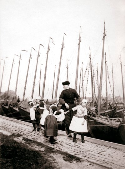 Gente de la Isla Marken, Países Bajos, 1898 de James Batkin