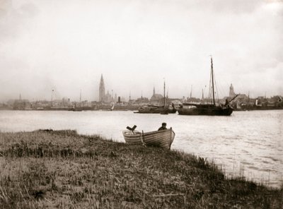 Bote de remos junto a un canal, Róterdam, 1898 de James Batkin