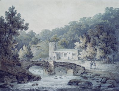 Iglesia y puente, Hubberholme, Yorkshire de James Bourne