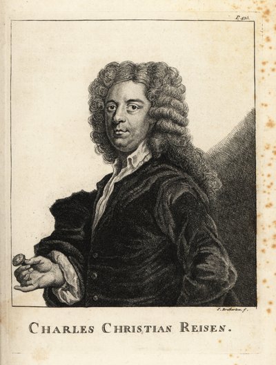 Retrato de Charles Christian Reisen (1680-1725), grabador de gemas y sellos inglés de James Bretherton
