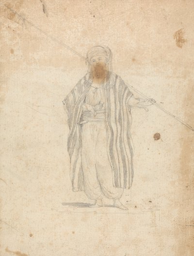 Hombre con un burnoose y portando una lanza de James Bruce