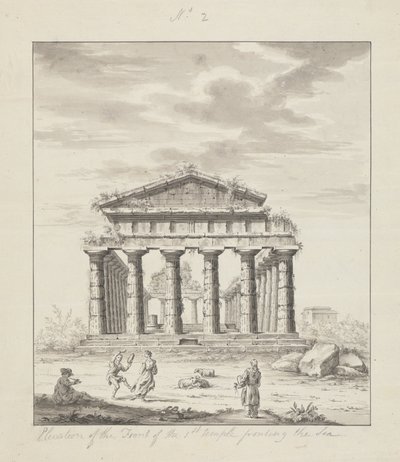 Nº 2 Alzado de la fachada del primer templo frente al mar de James Bruce