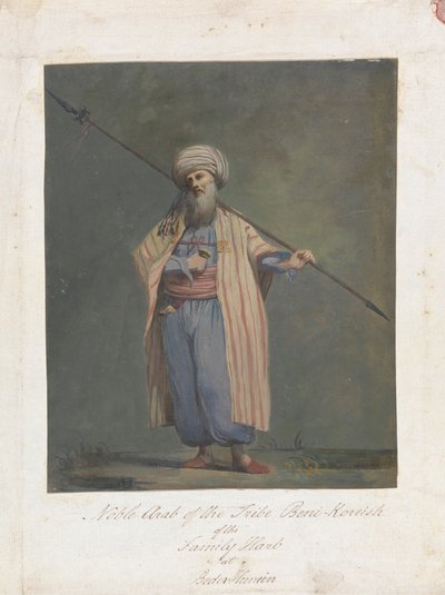 Noble árabe de la tribu Beni-Koreish de la familia Harb en Beder-Hunein de James Bruce