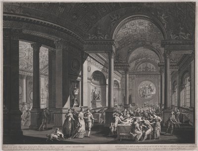 Fete Champetre, 9 de junio de 1774 (Interior del comedor) de James Caldwall