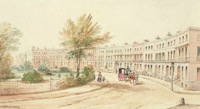 Royal Crescent, Cheltenham, c.1850 de James Charles Oldmeadow