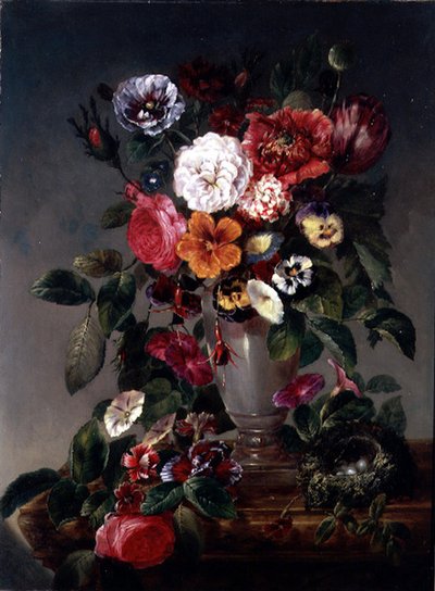 Naturaleza Muerta de Varias Flores en una Urna de James Charles Ward