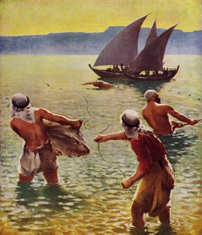 Pescando en el lago de Galilea de James Clark