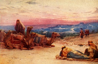 Viajeros Descansando Fuera del Pueblo de Palestina - Hechos xx 5, c1924. Creadores: James Clark, Henry A Harper de James Clark and Henry A Harper
