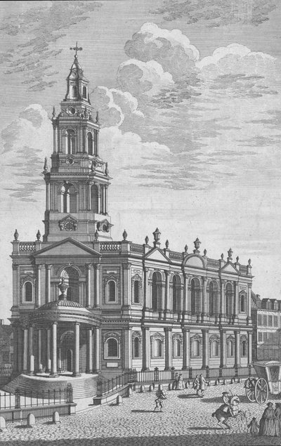 Iglesia de Santa María en el Strand, Londres, mediados del siglo XVIII de James Cole