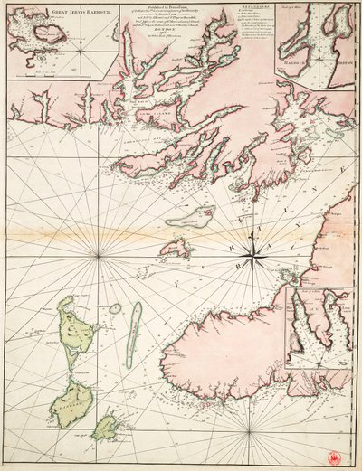 Parte de la costa sur de Terranova, incluida la bahía Fortune de James Cook