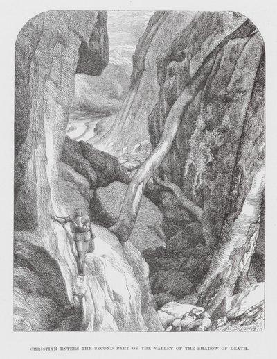 Cristiano entra en la Segunda Parte del Valle de la Sombra de la Muerte (grabado) de James Dawson Watson