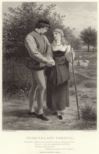 Florizel y Perdita, Cuento de Invierno, Acto IV, Escena III de James Dawson Watson