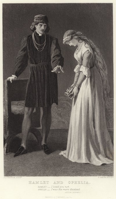 Hamlet y Ofelia, Acto III, Escena I de James Dawson Watson