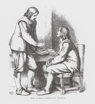 How Faithful instructed Hopeful (grabado) de James Dawson Watson