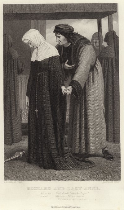 Ricardo y Lady Anne, Ricardo III, Acto I, Escena II de James Dawson Watson
