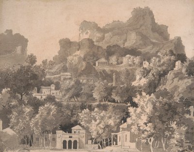 Paisaje rocoso con edificios clásicos de James Deacon