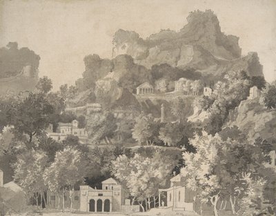 Paisaje rocoso con edificios clásicos de James Deacon