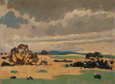 Paisaje francés (óleo sobre tabla) de James Dickson Innes