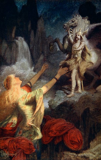 Helgi Hundingsbane regresa a Valhalla, 1890 de James Doyle Penrose