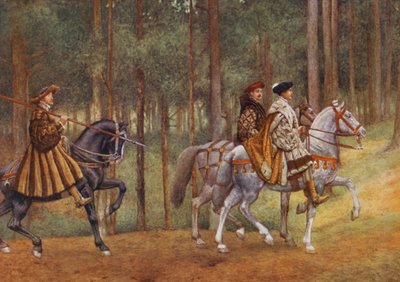 El mercader de Venecia de Shakespeare: Bassanio y Gratiano (litografía en color) de James Dromgole Linton