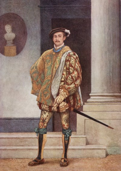 El mercader de Venecia de Shakespeare: Gratiano (litografía en color) de James Dromgole Linton