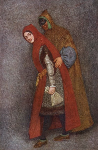 El mercader de Venecia de Shakespeare: Lorenzo y Jessica (litografía en color) de James Dromgole Linton