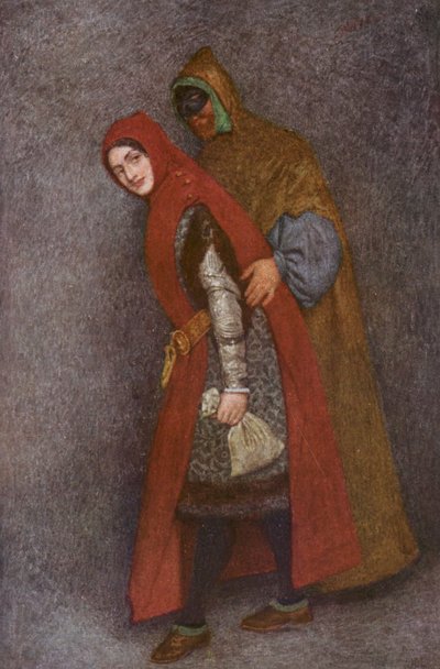 El mercader de Venecia de Shakespeare: Lorenzo y Jessica (litografía en color) de James Dromgole Linton