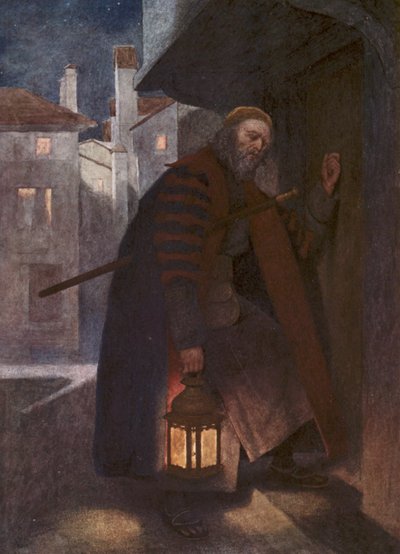 El mercader de Venecia de Shakespeare: Shylock (litografía en color) de James Dromgole Linton