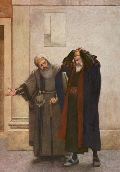 El mercader de Venecia de Shakespeare: Shylock y Tubal (litografía en color) de James Dromgole Linton