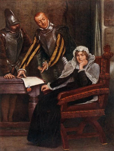 La abdicación en el Castillo de Lochleven de María Estuardo, Reina de Escocia de James Dromgole Linton