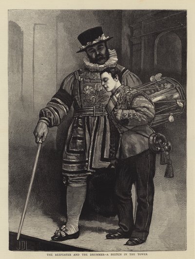 El Beefeater y el Tamborilero, un Boceto en la Torre de James Dromgole Linton