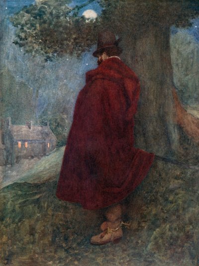 El Conde de Bothwell vigilando de noche la casa solitaria llamada Kirk-o-Field de James Dromgole Linton