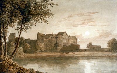 Castillo de Allington, cerca de Maidstone, Luz de Luna, siglo XIX de James Duffield Harding