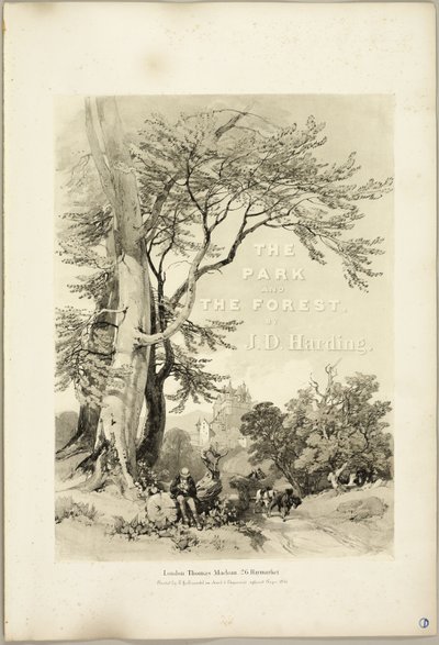 Haya y roble (Frontispicio), de El parque y el bosque de James Duffield Harding