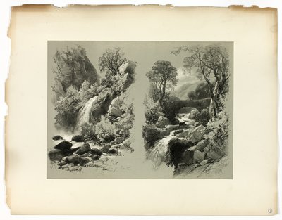 Lady Fall, Vale of Heath, y Fall on the Brent, de Selecciones pintorescas de James Duffield Harding