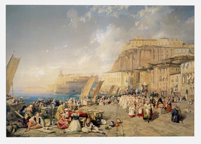 Procesión en la Fiesta del Corpus Christi, Nápoles de James Duffield Harding