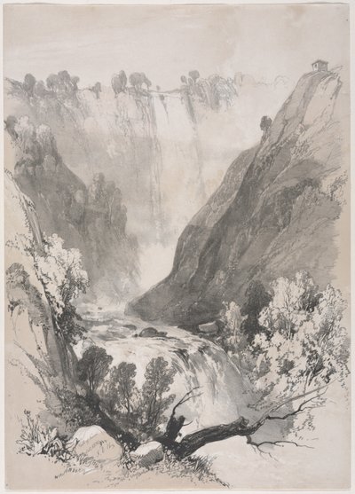 Bocetos en casa y en el extranjero: Cataratas de Terni, 1830 de James Duffield Harding