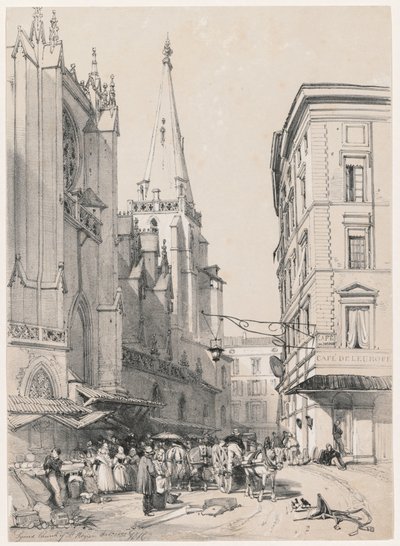 Bocetos en casa y en el extranjero: Iglesia de St. Hezier en Lyon, octubre de 1832 de James Duffield Harding