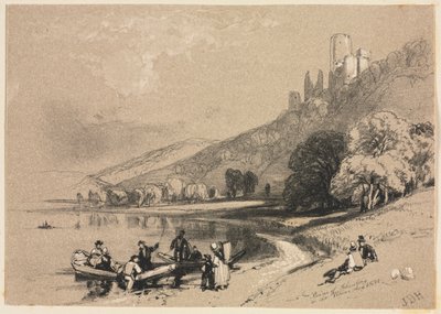 Bocetos en casa y en el extranjero: Ruinas de Schonberg en el Rin, 1834 de James Duffield Harding