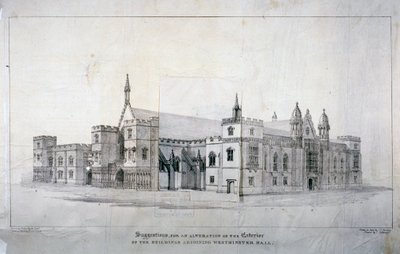 Sugerencias para alteraciones en los edificios adyacentes al Westminster Hall, Londres, c. 1825 de James Duffield Harding
