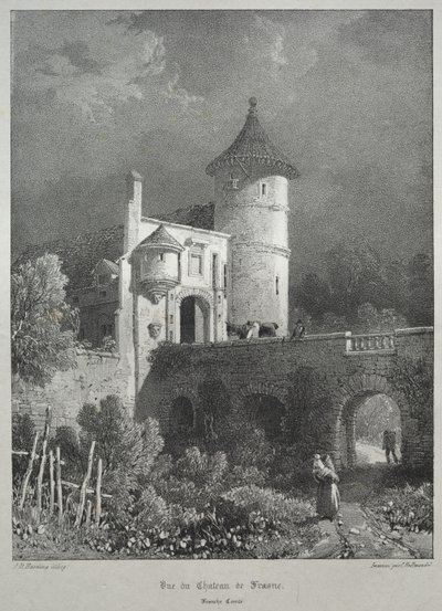 Viajes pintorescos y románticos en la antigua Francia. Franche-Comté: Vista del Castillo de Frasne de James Duffield Harding