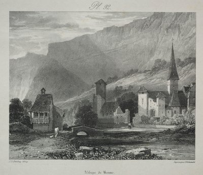 Viajes pintorescos y románticos en la antigua Francia. Franco Condado: Abadía de Baume, Baume-les-Messieurs de James Duffield Harding