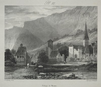 Viajes pintorescos y románticos en la antigua Francia. Franco Condado: Abadía de Baume, Baume-les-Messieurs de James Duffield Harding